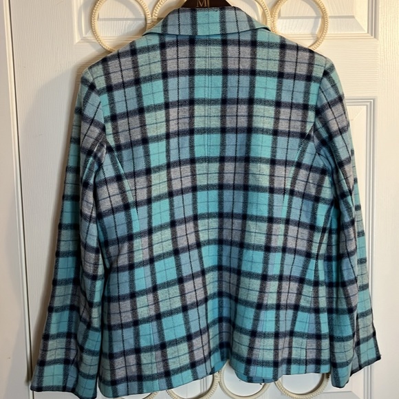 ❤️ David Brooks wool blazer women’s 10 medium blue checkers - Picture 3 of 11